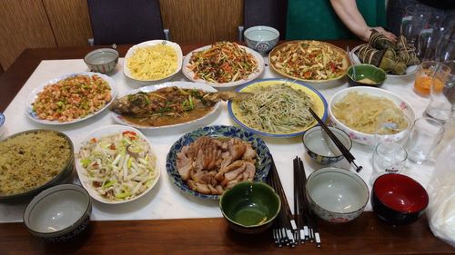 Close-up of served food