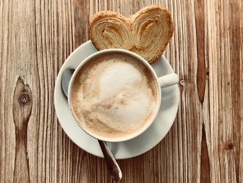 High angle view of coffee on table