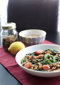 Close-up of food in bowl on table