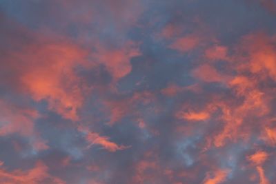 Low angle view of dramatic sky during sunset