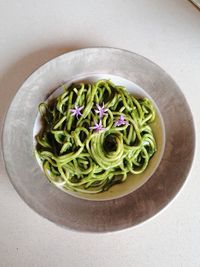 High angle view of salad in bowl