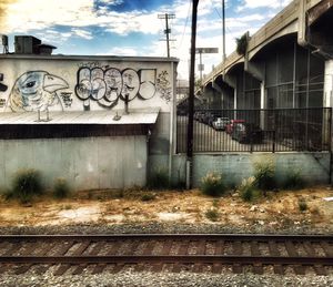 Railroad tracks against sky