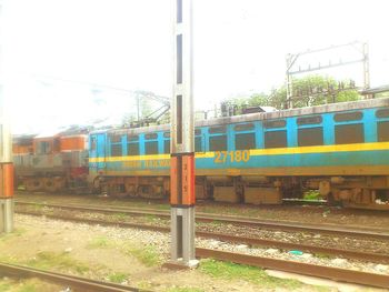 Railroad track against sky