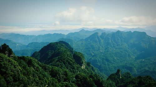 Scenic view of mountains against sky