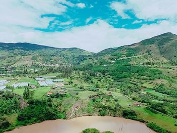 Scenic view of mountains against sky