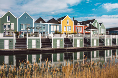 Panoramic view of residential buildings against sky