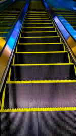 High angle view of escalator