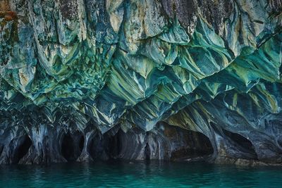 Scenic view of rock formation in sea