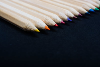 Close-up of colored pencils