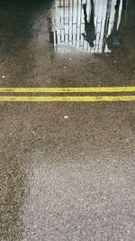 Wet yellow road