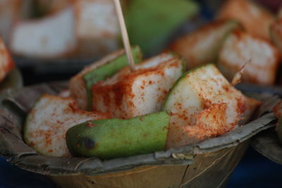 Close-up of fresh seafood in market