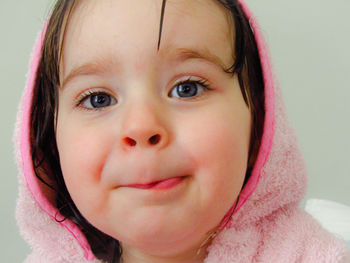 Close-up portrait of cute girl