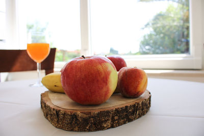 Close-up of apples on table