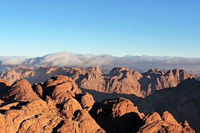 Panoramic view of mountains against sky