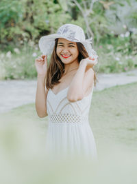 Beautiful girl in white dress