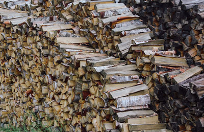 High angle view of stack of books on wall