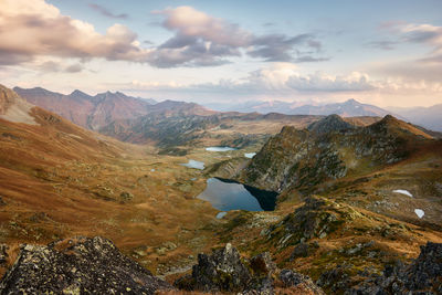 Scenic view of mountains against sky