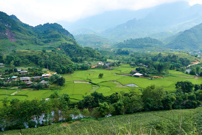 Scenic view of landscape and mountains