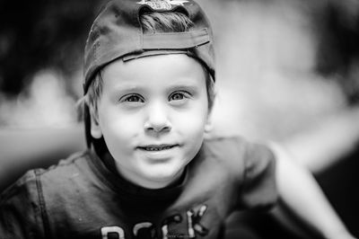 Portrait of smiling boy wearing cap