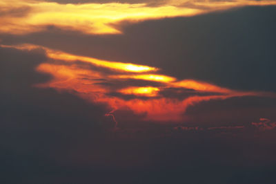 Scenic view of dramatic sky during sunset