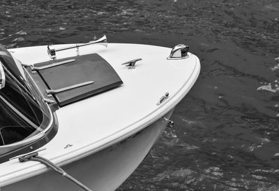 High angle view of sailboat sailing in sea
