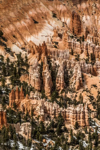 Aerial view of rock formations