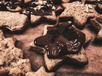 Close-up of chocolate cookies