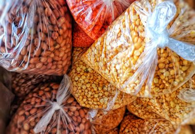 High angle view of vegetables for sale in market