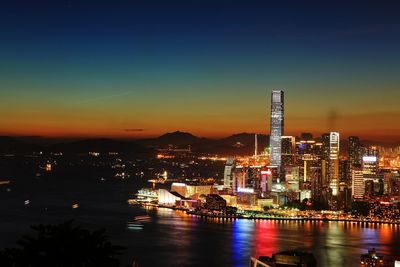 Hong kong victoria harbor at night