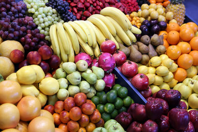 Fresh fruits for sale at market stall