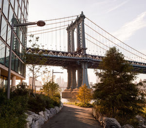 Suspension bridge against sky