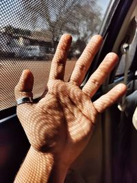 Close-up of man hand