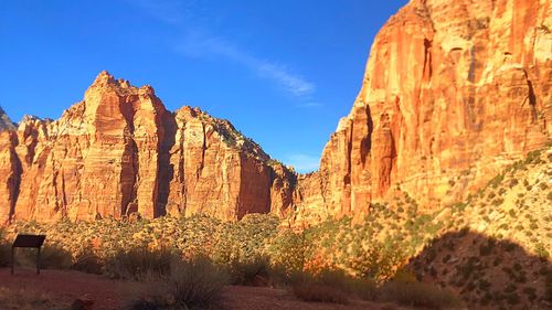 Rock formations on mountain