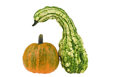 Close-up of fruit against white background