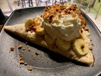 Close-up of dessert in plate on table