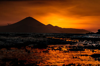 Scenic view of sea during sunset