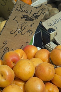 Close-up of fruits for sale at market stall