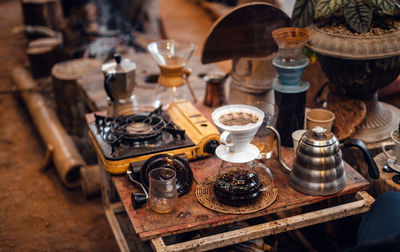 Close-up of food on table