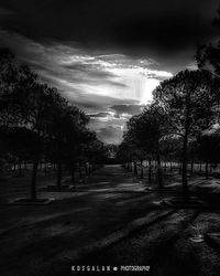 View of road against cloudy sky