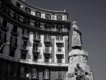 Low angle view of building against clear sky