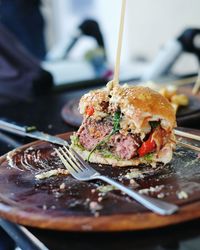 Close-up of served food