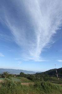 Scenic view of landscape against cloudy sky