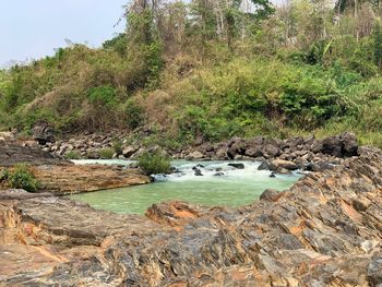 Scenic view of rocks in sea