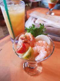 Close-up of drink on table