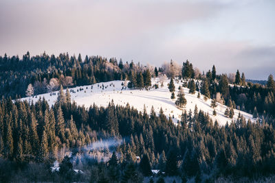 High angle view of mountain against sky