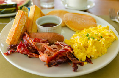 Close-up of meal served in plate