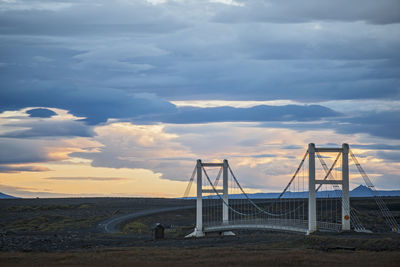 Bridge over the glacier river jokulsa fjollum / icelandic highlands