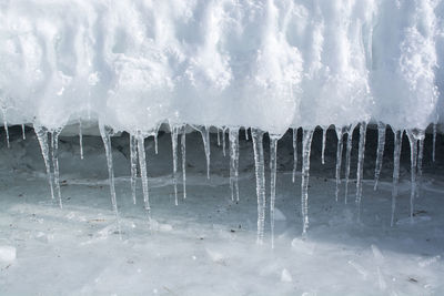 Panoramic view of frozen water