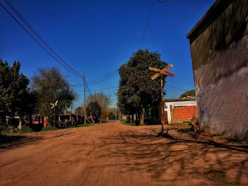 Empty road along trees