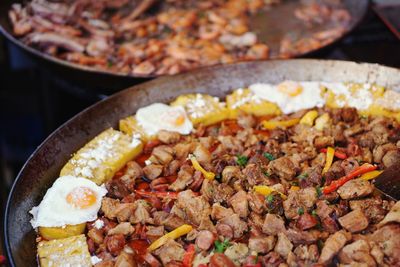 Close-up of meat in bowl